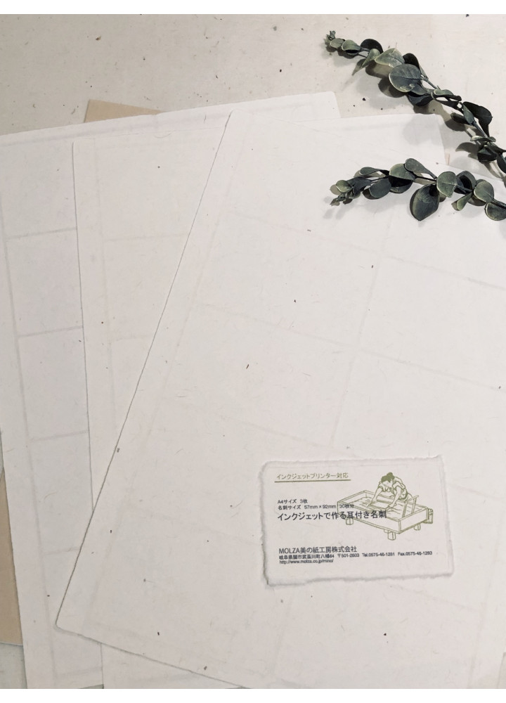 Molza 美の紙工房和紙咭片 • 淡米色帶纖維紋